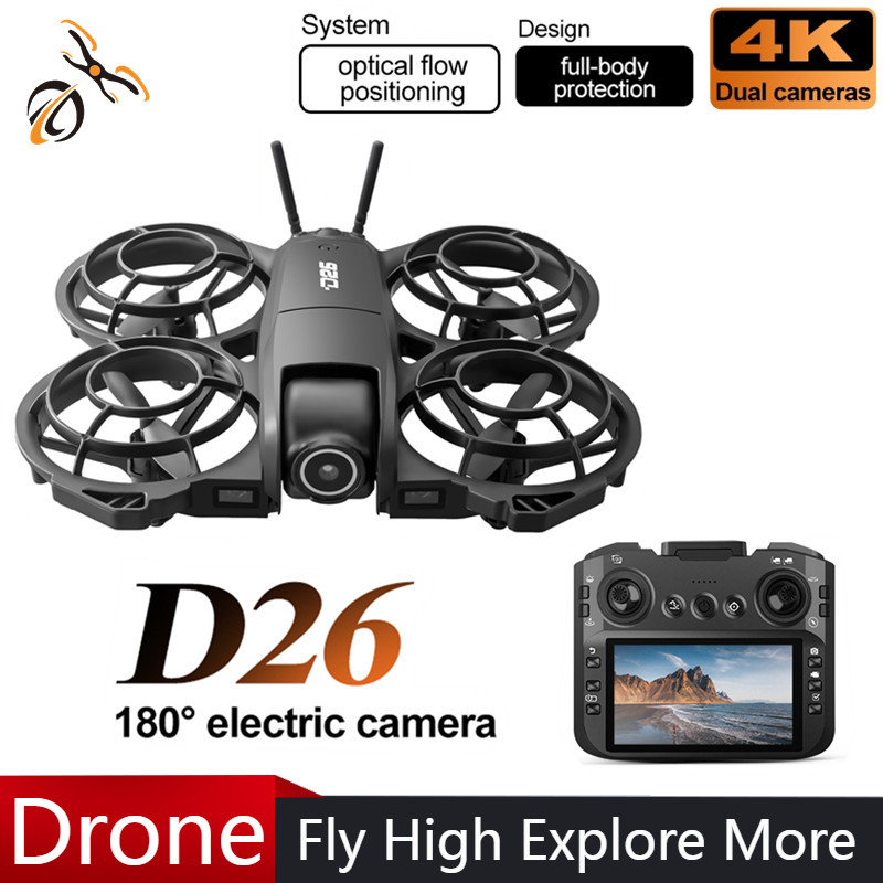 D26 Drone 4K Aerial HD 180° Ca - Drone Gimbal Brushless ulasan dan harga
